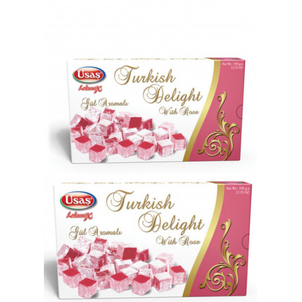 Turkish Rose flavored Turkish delight 350 gr x 2 boxes