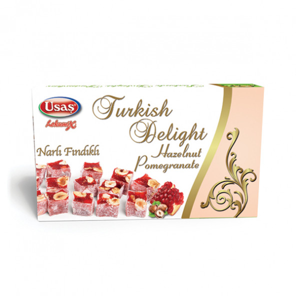 Turkish delight pomegranate flavored with hazelnut 350 gr