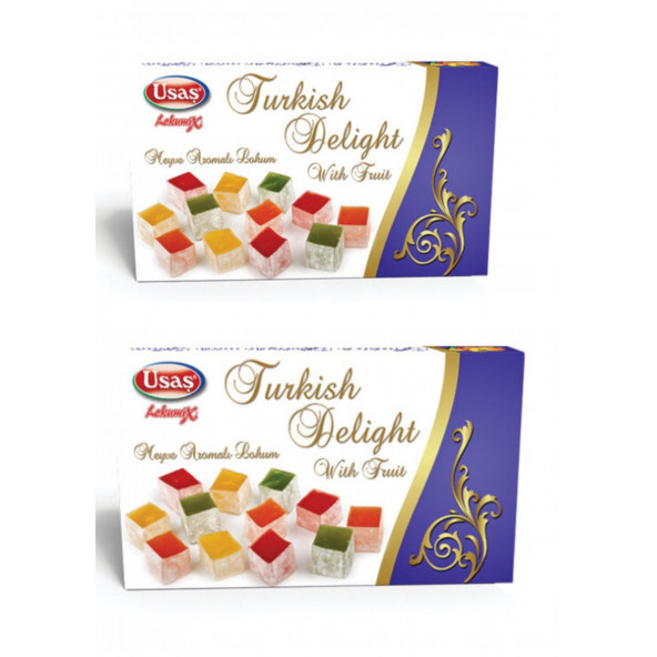 fruit flavored Turkish delight 350GR X 2 boxes