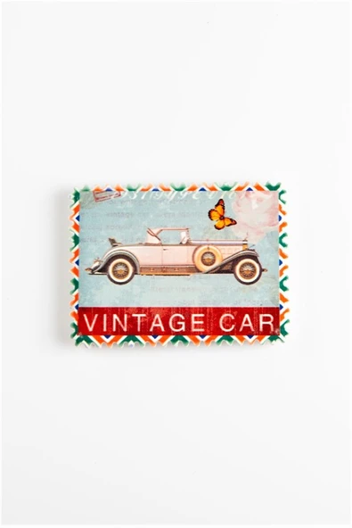 Buzdolabı Magneti Vintage Car - Resim 2