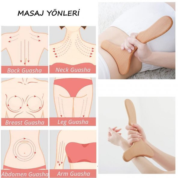 Wmoloxs Doğal At Kılı Fırçası ve Ahşap Selülit Vücut Masaj Aleti Lenf Drenaj 2li Set - 4