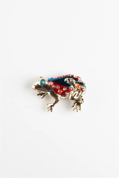 Magnet Renkli Kurbağa Kristal Taşlı 1 adet - Resim 2