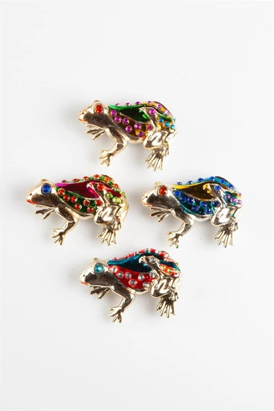 Magnet Renkli Kurbağa Kristal Taşlı 1 adet ürün görseli