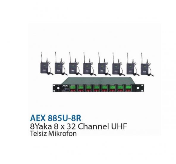 AEX U-8R UHF Telsiz Mikrofon - Sekiz Yaka