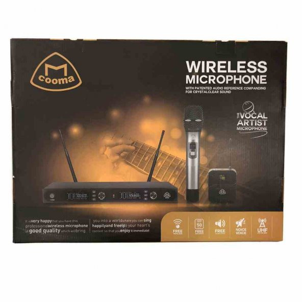 Cooma B2788 UHF Telsiz Mikrofon - Tek El - Tek Yaka