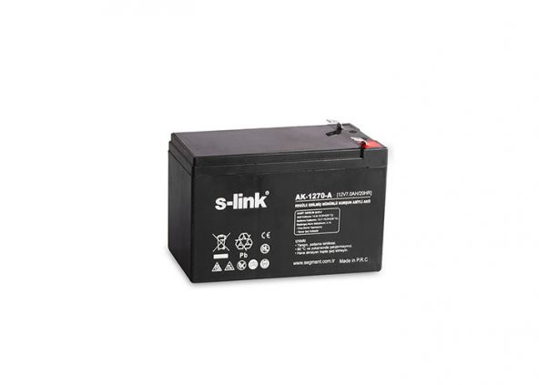S-Link AK-1270-A 12 Volt 7 Amper Akü