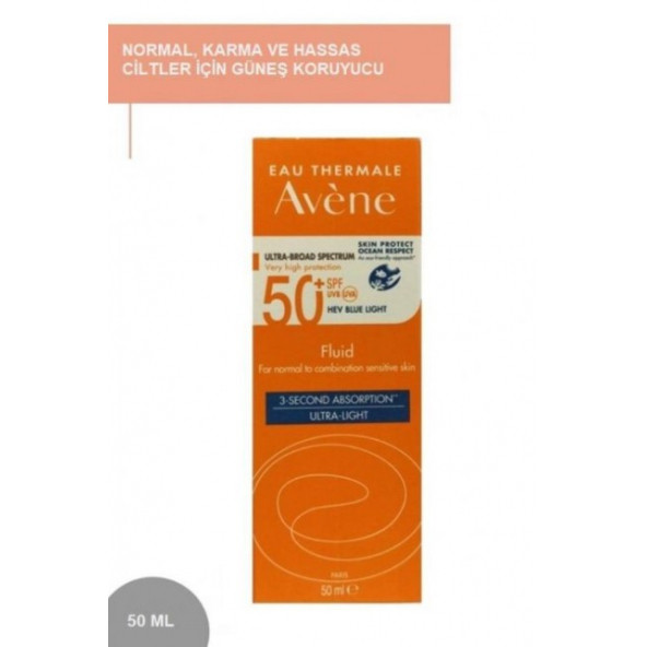 Avene Fluid 3 Second Absorption Ultra Light SPF50+ 50 ml