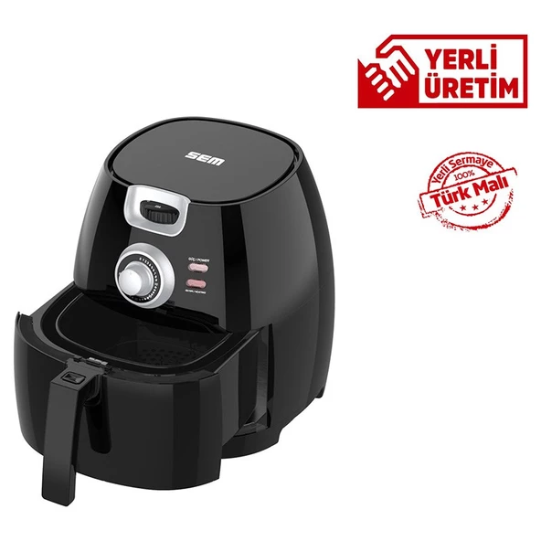 Sem SC300 Aircook Airfryer Yağsız Fritöz Hava Fritöz Siyah - 2