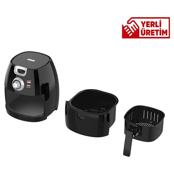 Sem SC300 Aircook Airfryer Yağsız Fritöz Hava Fritöz Siyah - 3