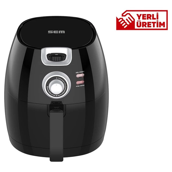 Sem SC300 Aircook Airfryer Yağsız Fritöz Hava Fritöz Siyah - 4
