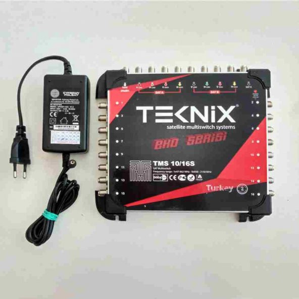 Teknix TM-10/16 Sonlu Multiswitch Santral (Adaptörü İçindedir)