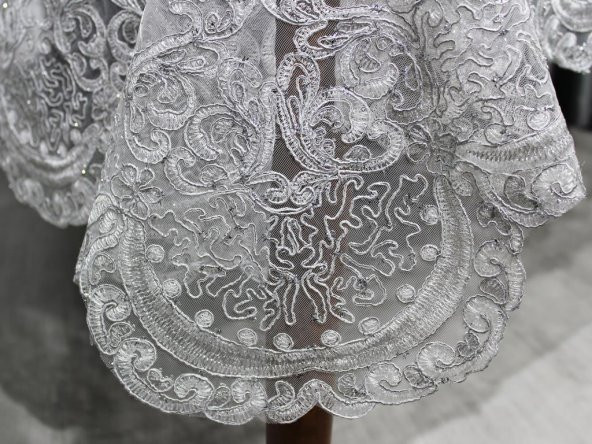 Çeyiz Diyarı Saray Tek Masa Örtüsü 160x230 Cm Gri - 4
