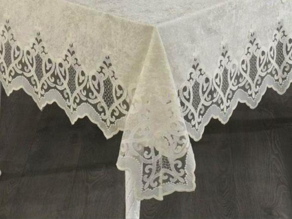 Çeyiz Diyarı Bellisimo Tek Masa Örtüsü 160x220 Cm Bej - 2