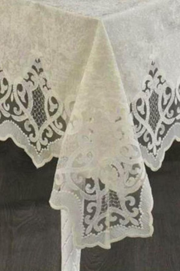 Çeyiz Diyarı Bellisimo Tek Masa Örtüsü 160x220 Cm Bej - 4