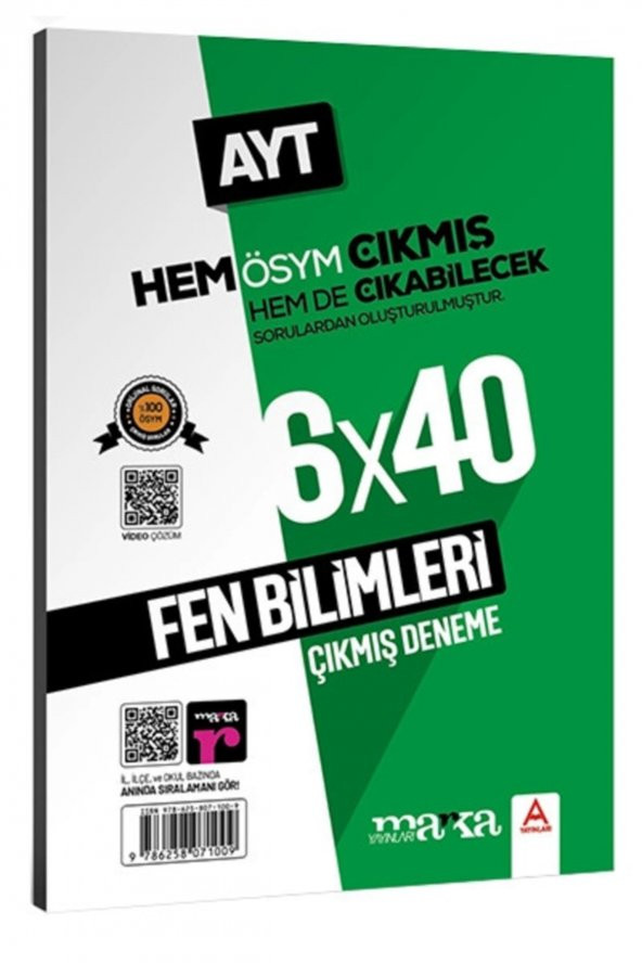 Marka Yks Ayt Fen Bilimleri 6x40 Çıkmış Ve Çıkabilecek Denemeler ürün görseli