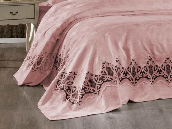 Çeyiz Diyarı Stella Çift Kişilik Pike Takımı Pudra - 3