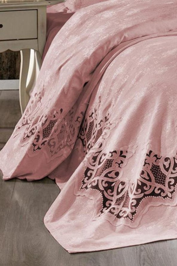 Çeyiz Diyarı Stella Çift Kişilik Pike Takımı Pudra - 6