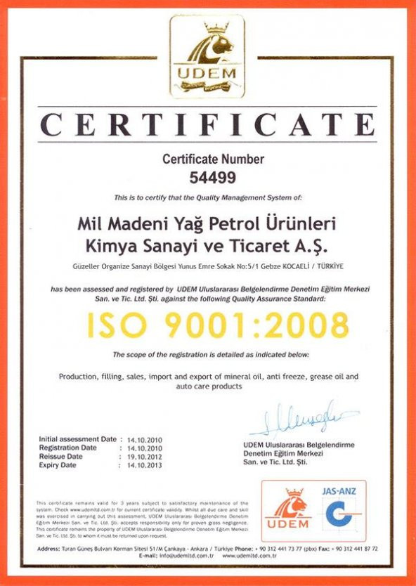 AÇIK - SAE 40 GENEL MAKSAT YAĞ - 1 LİTRE - 4