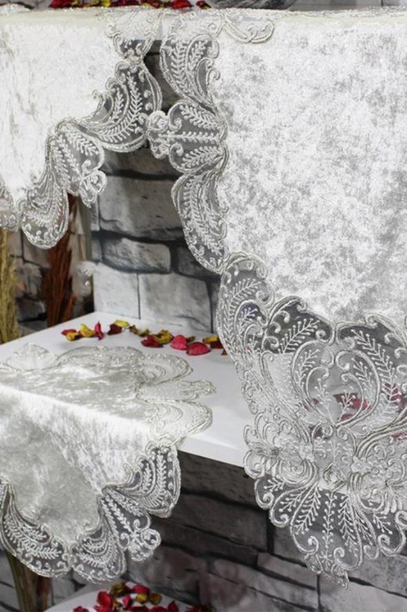 Çeyiz Diyarı Yasemin 3 Parça Yatak Odası Takımı Krem Gümüş - 9