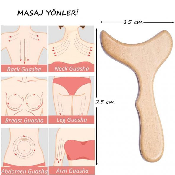Wmoloxs 2li Set 100 Doğal Selülit Giderici Ahşap Masaj Aleti Vücut Lenf Drenaj Masajı M3-6 - 8