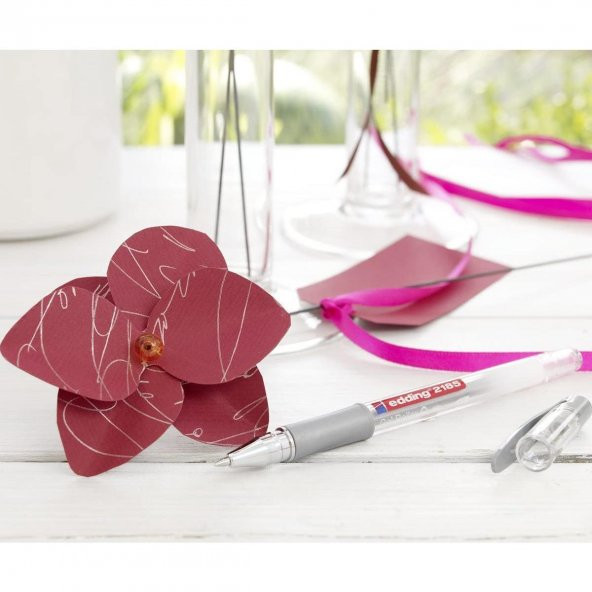 Edding 2185 Jel Kalem GÜMÜŞ Alman Markası Edding 2185 Crystal Jel Kalem - 3