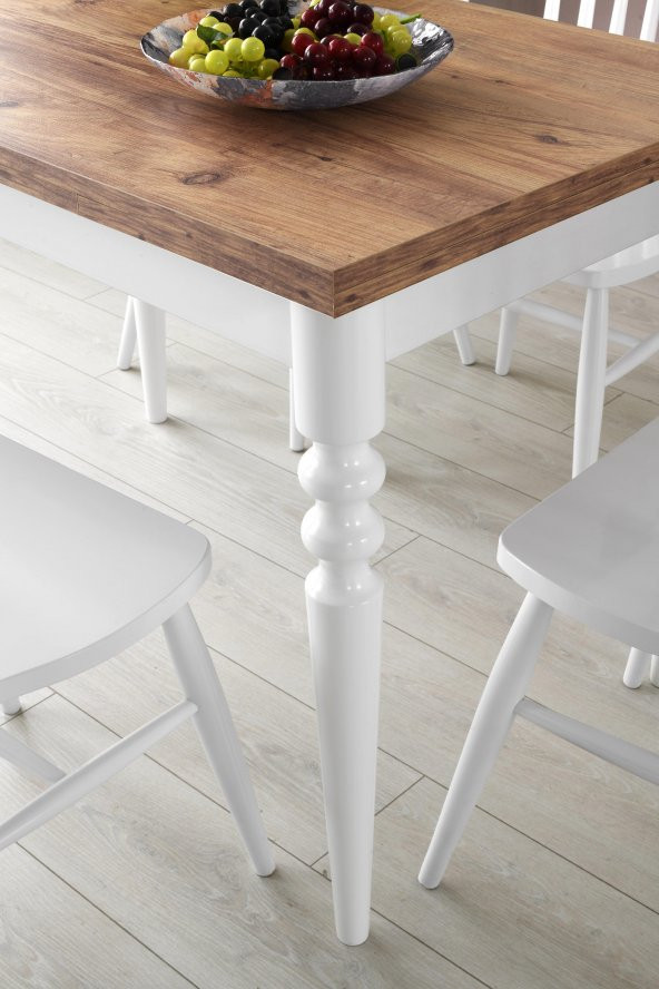 Erezoğulları Mobilya Cunda Yandan Açılır Mutfak Masa Takımı ve 6 Adet Sandalye 70x110cm - Resim 2