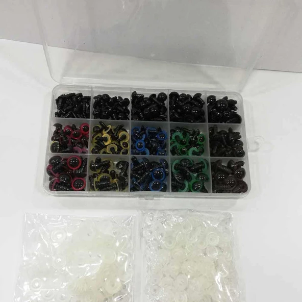 Amigurumi Kilitli Göz Seti Renkli ( 150 Çift ) - Kutu Hediyeli - 2