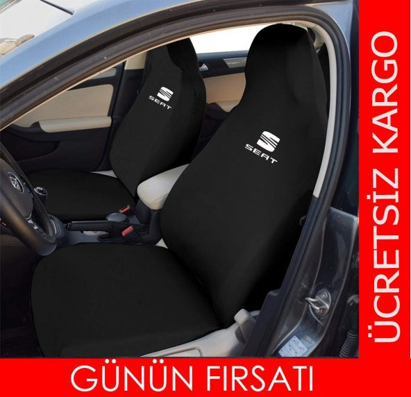 Seat Logolu Penye Oto Servis Kılıfı Likralı Kumaş Bağlama Lastikli A+ Yeri Üretim - 4
