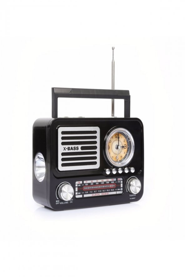 Izmir Hatırası Retro Stil Fm Radyo X-bass Bluetooth Hoparlör Saatli El Fenerli Radyo - 3