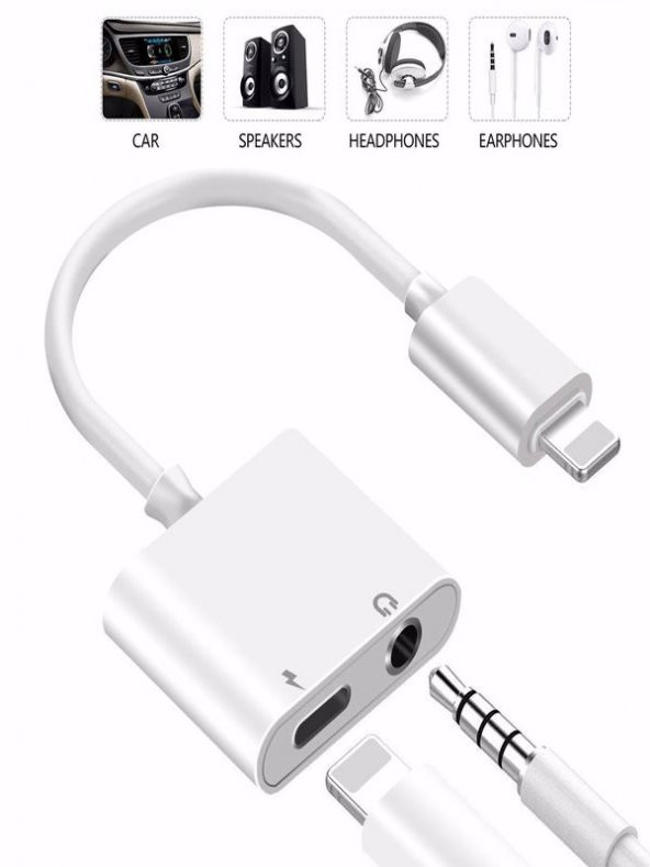 iPhone Kulaklık & Şarj Çoklayıcı 7 8 X XS XR 11 12 13 PRO 2in1 - 4