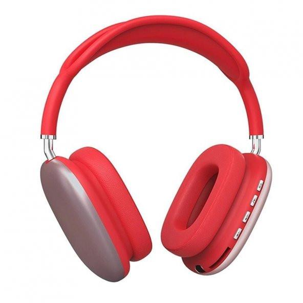 Airmax Kablosuz Kulaklık Kulak Üstü Bluetooth Kulaklık 5.0 +EDR 2022 Versiyon - Kırmızı