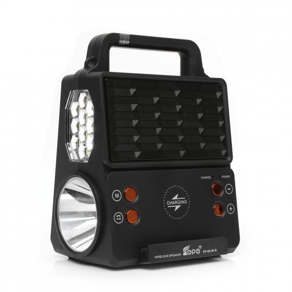 Solar Panelli FM Radyo Bluetooth Hoparlör Işıldak Telefon Standlı Speaker