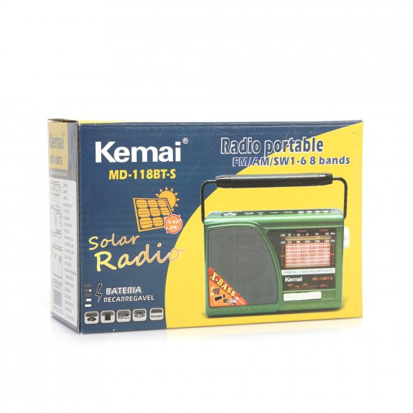 Solar Güneş Panelli Radyo Bluetooth Hoparlör FM TF USB BT Destekli Kamp Radyosu - 4