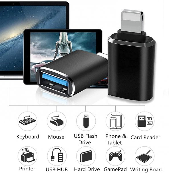 OTG Apple iPhone iPad Lightning to USB 3.0 Çevirici - 4