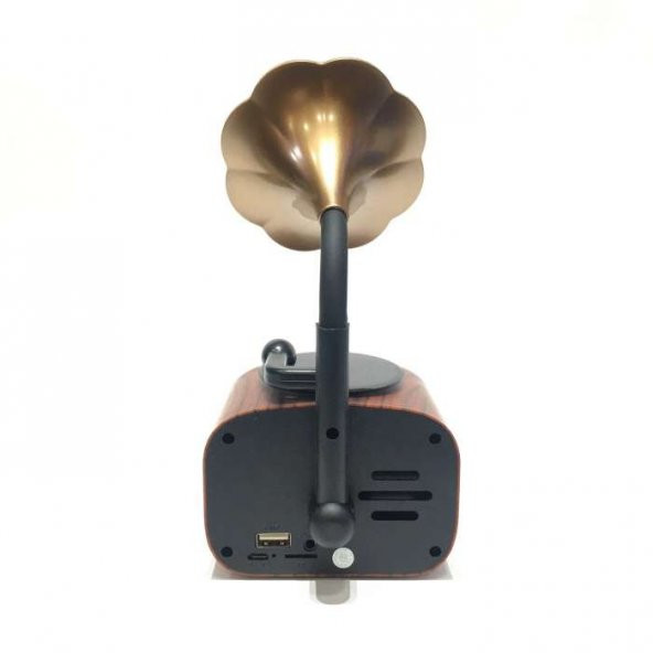 Nostaljik Gramafon Radyo B7 - Bluetooth - Radyo - Aux - Sd - Usb - 4