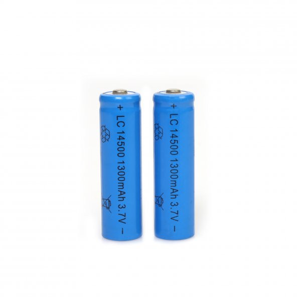 1300 mAh 3.7 V Şarj Edilebilir Kalem Pil LC 14500 Şarj Edilebilen Kalem Pil 2Li