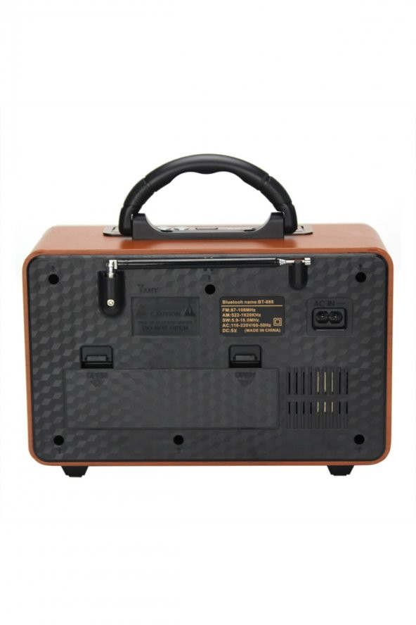 Nostaljik Görünümlü Ahşap Radyo Bluetooth Hoparlör FM USB TF BT5.0 UT-157BT - 5