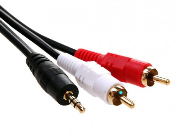 3.5 Mm Stereo To 2rca Kablosu Aux Tos Ses 1.5 Mt Kablo Sound Audıo Erkek Ara Kulaklık Standart - 5