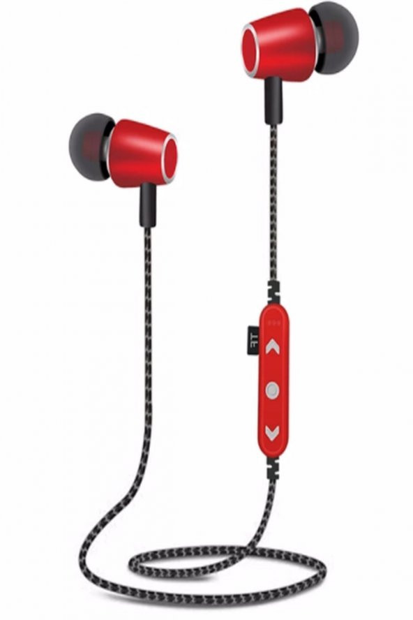 Ms-t14 Hafıza Kartı Takılabilir Metal Bluetooth Kulak Içi Kulaklık Kırmızı