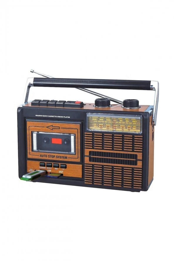 Nostaljik Müzik Kutusu Radyo Şarjlı Bluetooth Usb Sd Mp3 Pg 4410