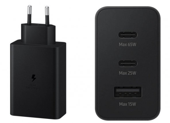 Samsung 3in1 Trio 65W 2xPD+UsbA Ev Tipi Şarj Aleti 3 Çıkışlı EP-T6530NBEGWW Samsung Türkiye Garantili - 4