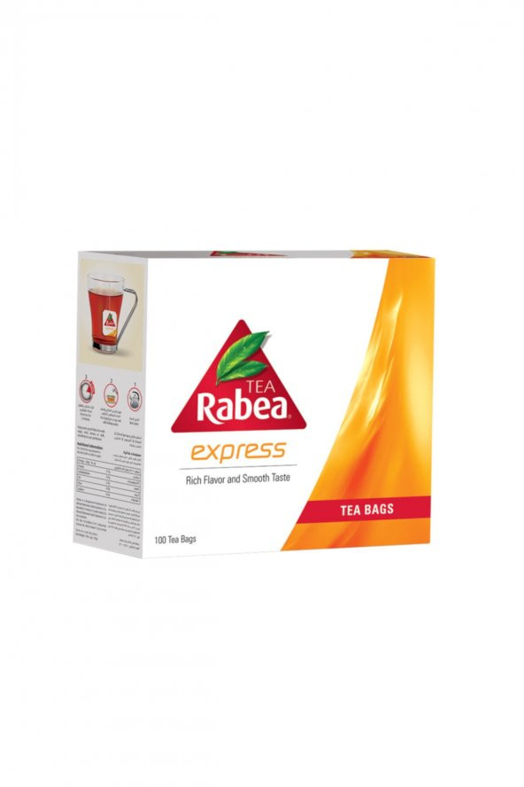 Rabea Tea - Express Yumuşak Içimli Zengin Aromalı Siyah Çay 100 Poşet