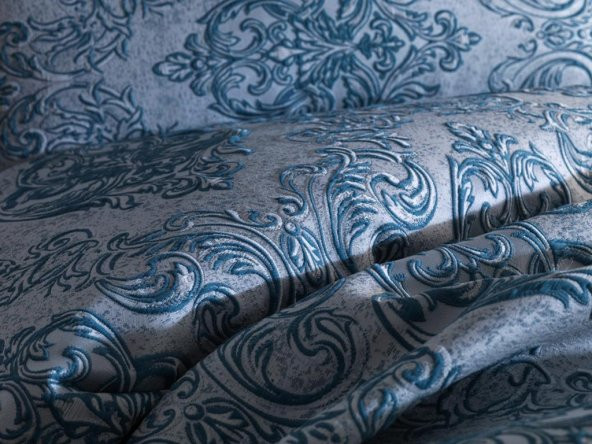 Çeyiz Diyarı Sude Jakarlı Yatak Örtüsü Petrol - Resim 4