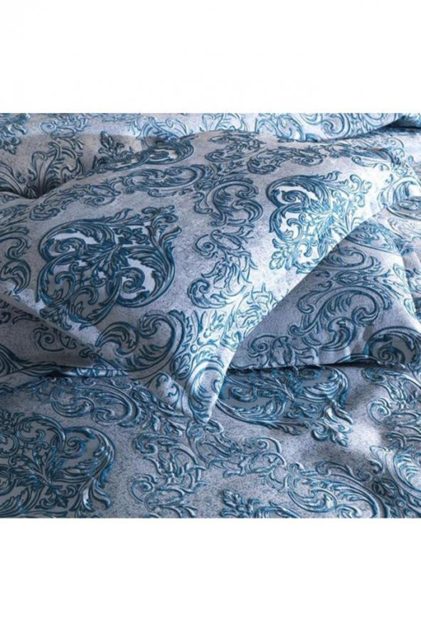 Çeyiz Diyarı Sude Jakarlı Yatak Örtüsü Petrol - Resim 7