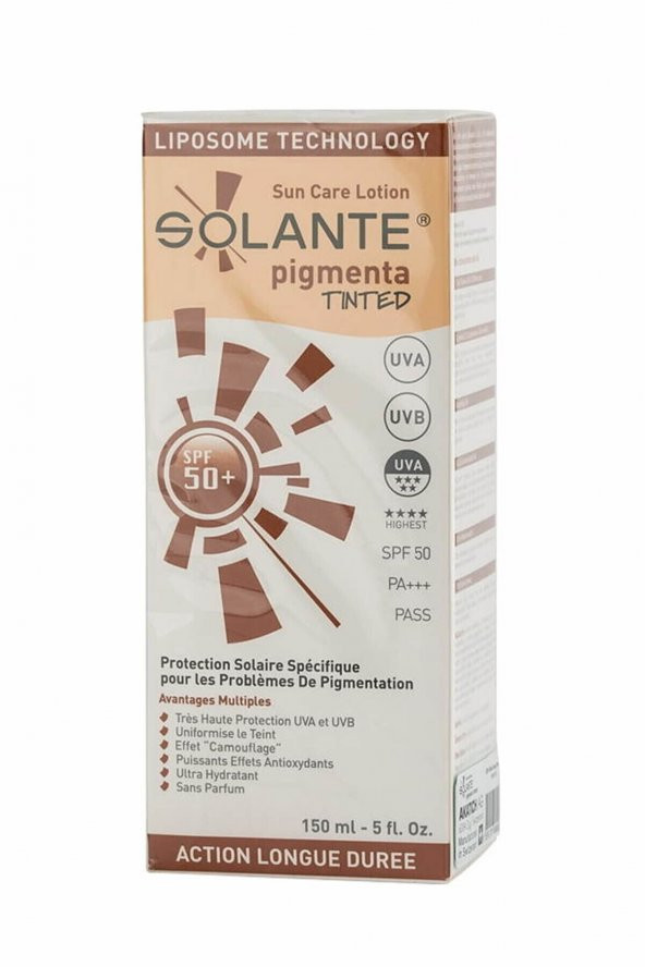 Solante Pigmenta Tinted Güneş Koruyucu Losyon Spf 50+ 150 ml