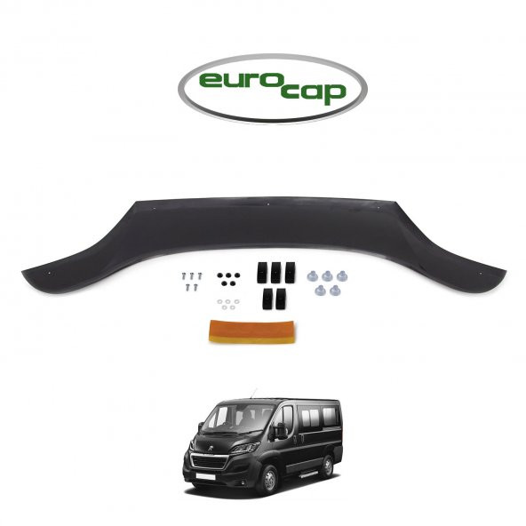 EUROCAP Peugeot Boxer Kaput Maskesi Koruma Rüzgarlığı Deflektör 3mm ABS Akrilik Parlak Siyah 2014-