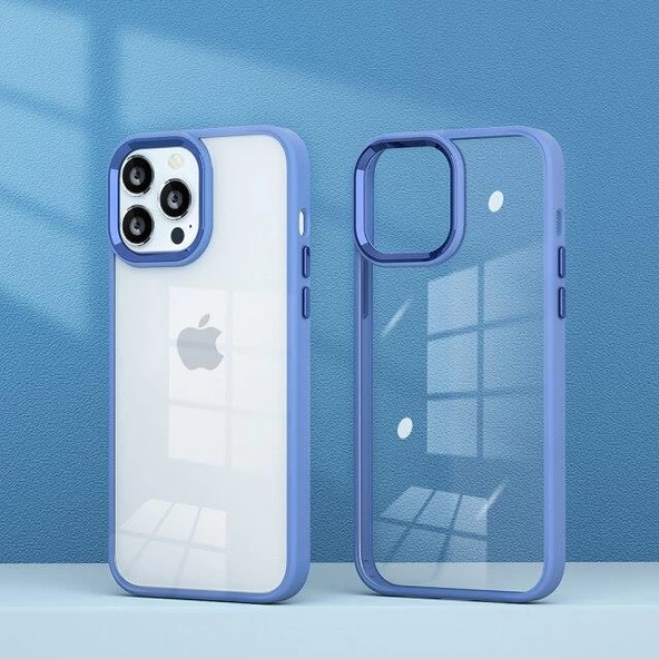 İphone 13  Metal Kamera Çerçeveli Kenarları Renkli Kılıf - 11