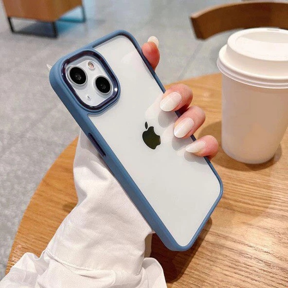 İphone 13  Metal Kamera Çerçeveli Kenarları Renkli Kılıf - 12