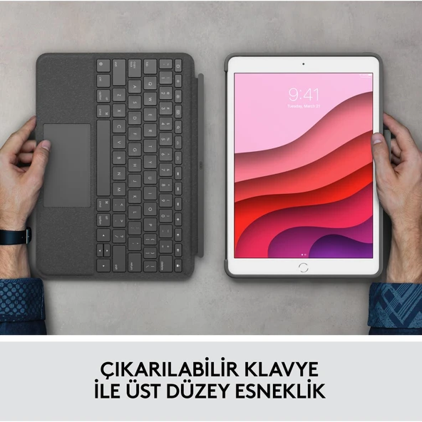 Logitech Combo Touch 10.2" iPad 7,8,9. Nesil İçin Türkçe Klavyeli Kılıf 920-009995 - 5