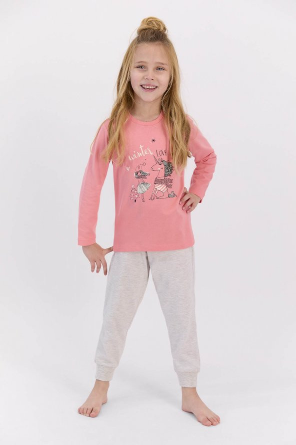 RolyPoly 2569 Winter Love Kız Çocuk Uzun Kol Pijama Takımı